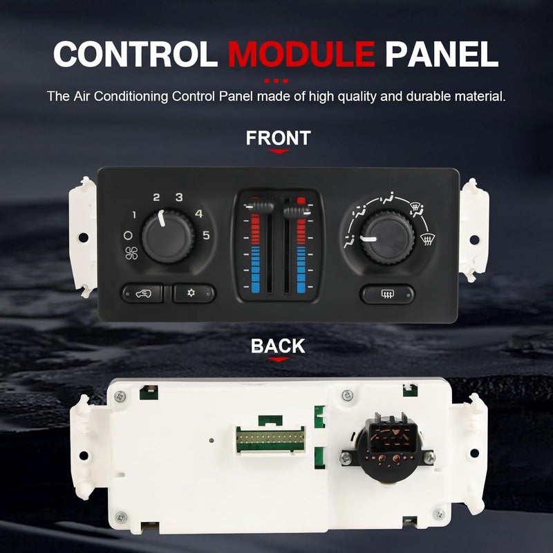 GZGN 599-210XD A/C Heater Climate Control Module Panel Switch Compatible with 02-07 Silverado Suburban Tahoe Trailblazer Avalanche Sierra Yukon Envoy Cadil Escalade Isuzu Buick Bravada OE 10370033 - Image 4